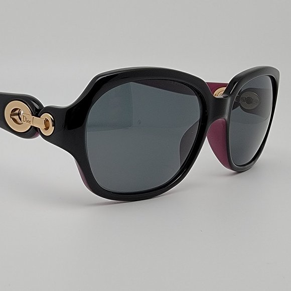 *SOLD* Christian Dior Diorissimo2N EWKYI Shiny Black Fuchsia Sunglasses FRAME - Picture 6 of 14